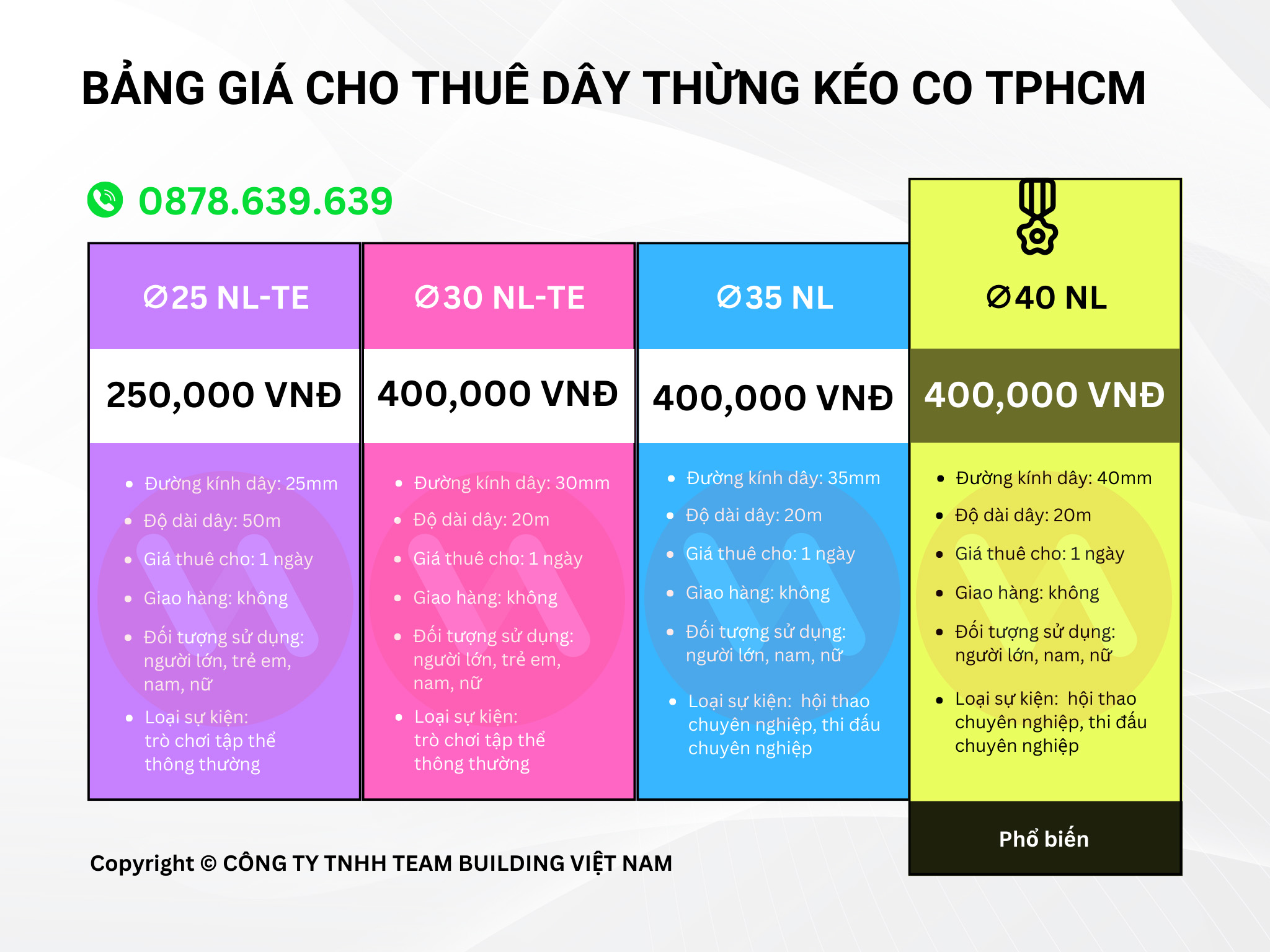 Bảng Giá Cho Thuê Dây Thừng Kéo Co Chuyên Dụng Cho Hội Thao